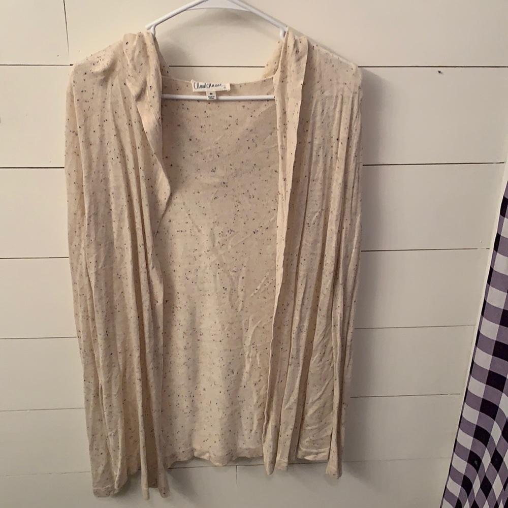 Medium cream with colored speckles cardigan